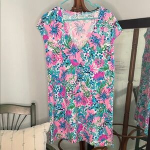 Lilly Pulitzer Pink and Blue Floral Mini Dress
